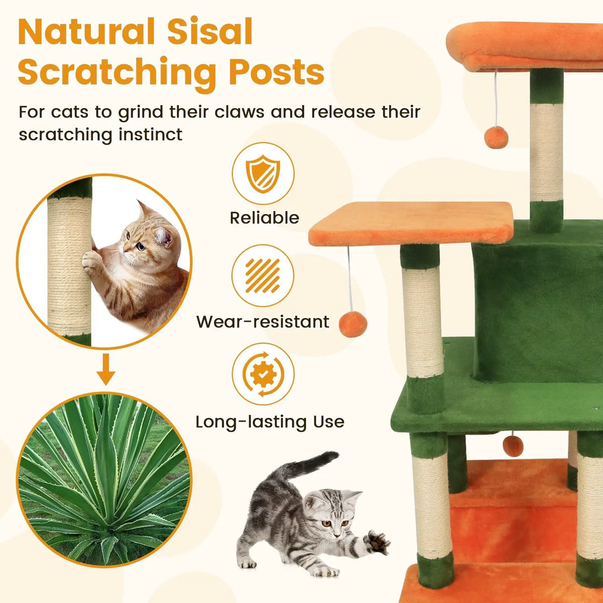 58" Multi-Level Cat Tree Soft Plush Cat Tower with Padded Top Perch, photo 27 of 40