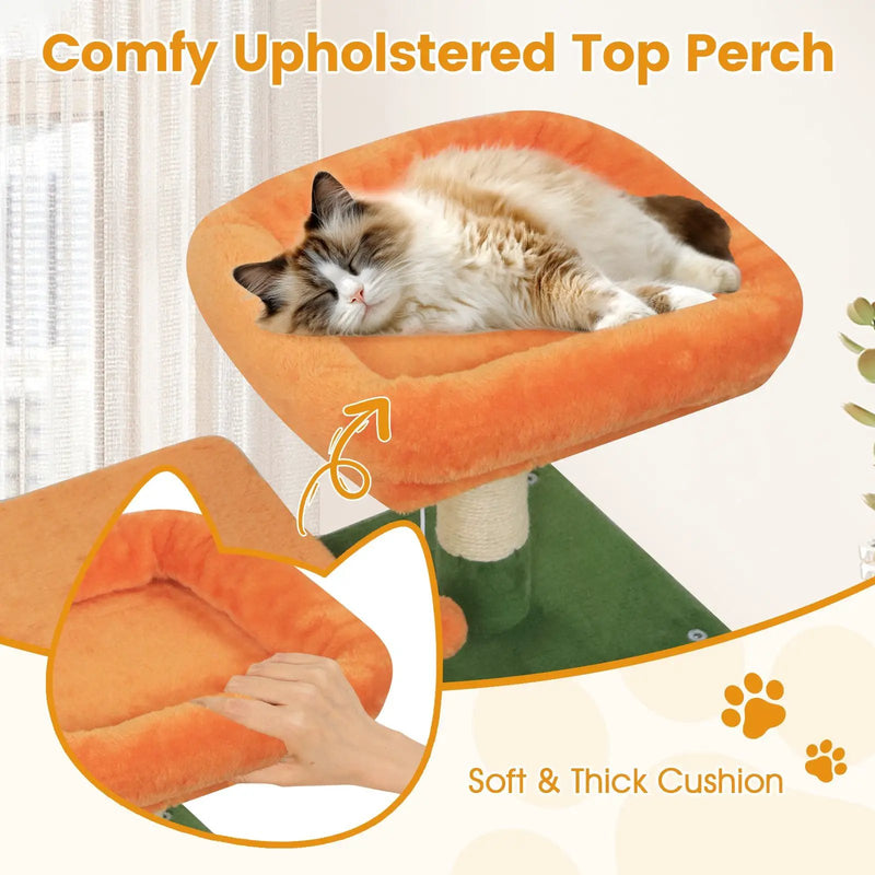 58" Multi-Level Cat Tree Soft Plush Cat Tower with Padded Top Perch by DirectDeals