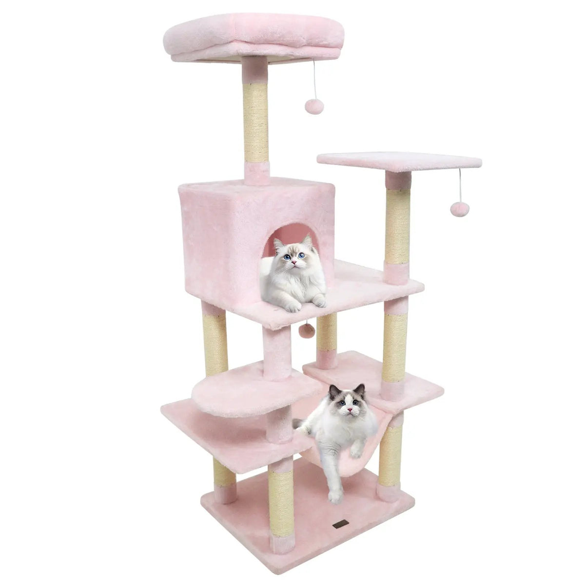 58" Multi-Level Cat Tree Soft Plush Cat Tower with Padded Top Perch, photo 13 of 40