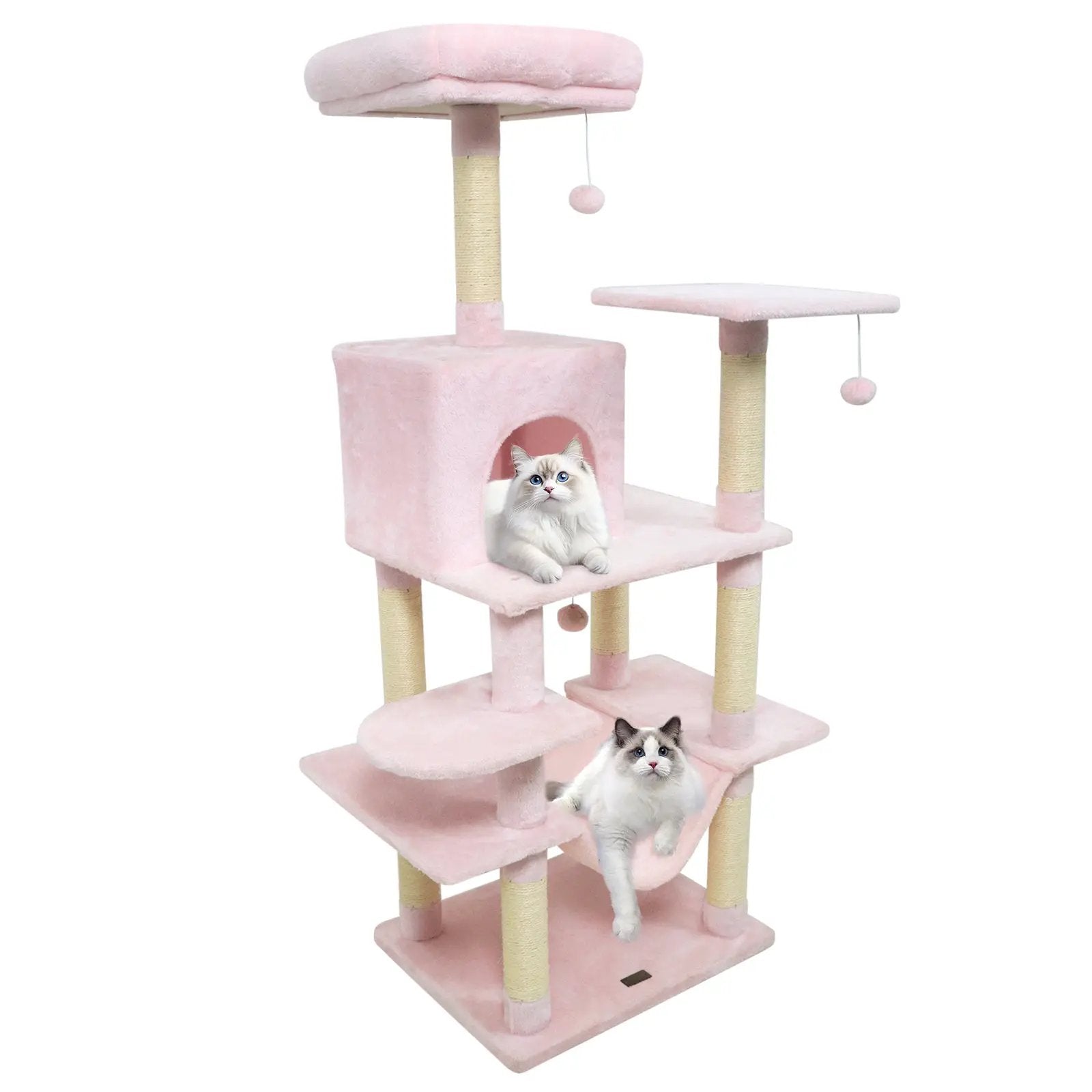 58" Multi-Level Cat Tree Soft Plush Cat Tower with Padded Top Perch by DirectDeals