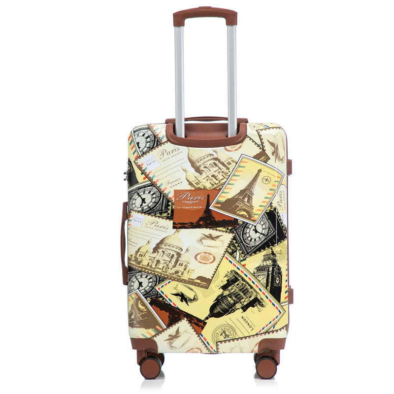 3-Piece PC Spinner Wheel Luggage Set with Printed Pattern by HouseOfZazla