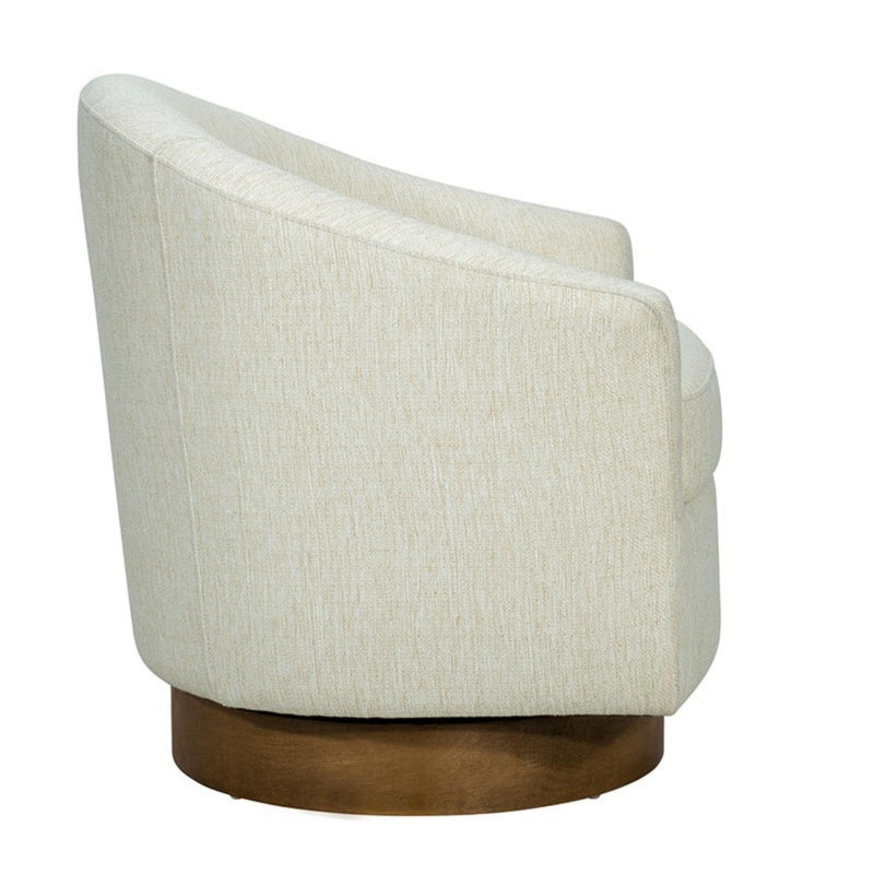 Upholstered Swivel Chair - Cream by HouseOfZazla