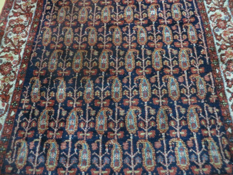 4' X 6' Antique Handmade Turkish Sivas Wool Rug Vegetable Organic Dye Nice Blue by Jewel Rugs