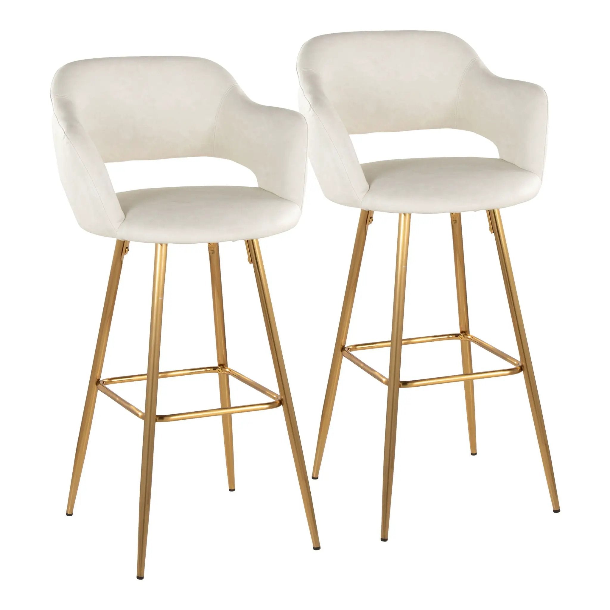 Margarite - Contemporary Fixed Height Barstool With Footrest (Set of 2) With Square by HouseOfZazla