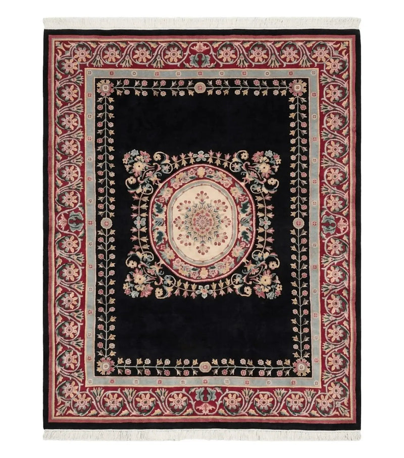 9' X 12' Decorative Chinese Aubusson Hand Knotted Pile Wool Rug Black Nice by Jewel Rugs