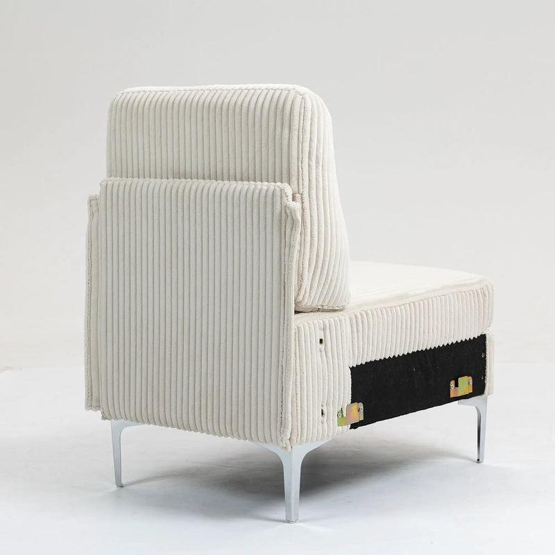 Single Couch Modular Armless Accent Chair With Back Cushion by HouseOfZazla