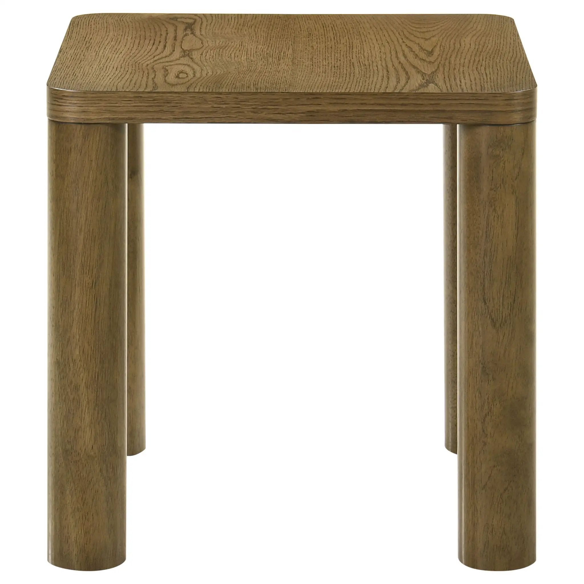 Castlewood Engineered Wood Accent Side End Table Brown Oak by Unique Piece Furniture