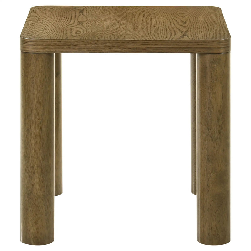 Castlewood Engineered Wood Accent Side End Table Brown Oak by Unique Piece Furniture