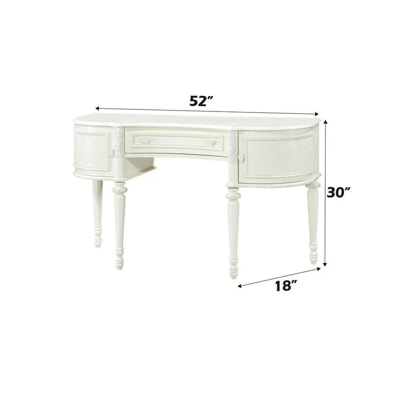 Dorothy - Vanity Desk & Mirror - Ivory by Unique Piece Furniture