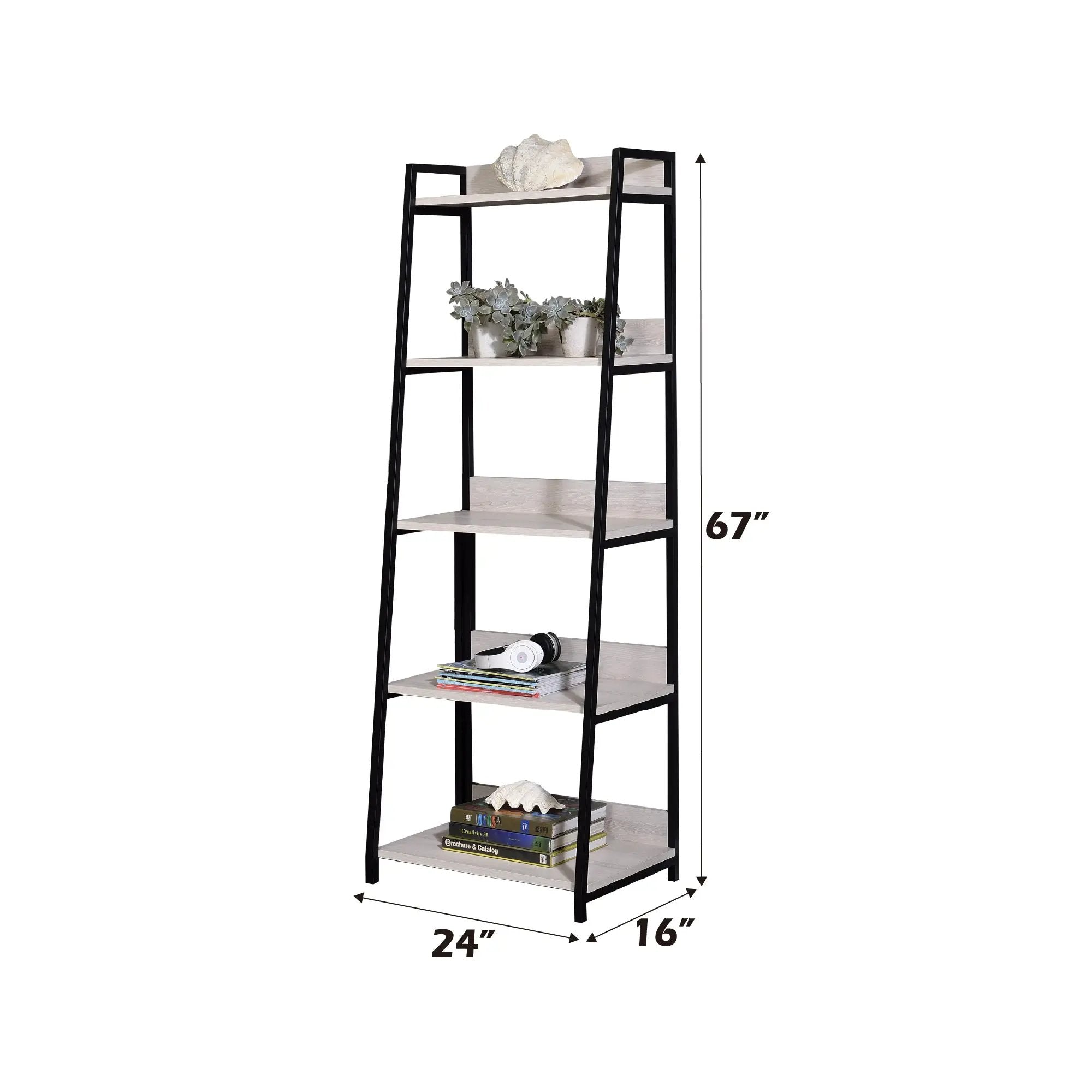 Wendral Natural & Black Finish 24"W Bookshelf by HouseOfZazla