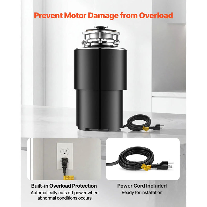 Food Waste Garbage Disposal with 3/4HP Motor and Continuous Feed by HouseOfZazla