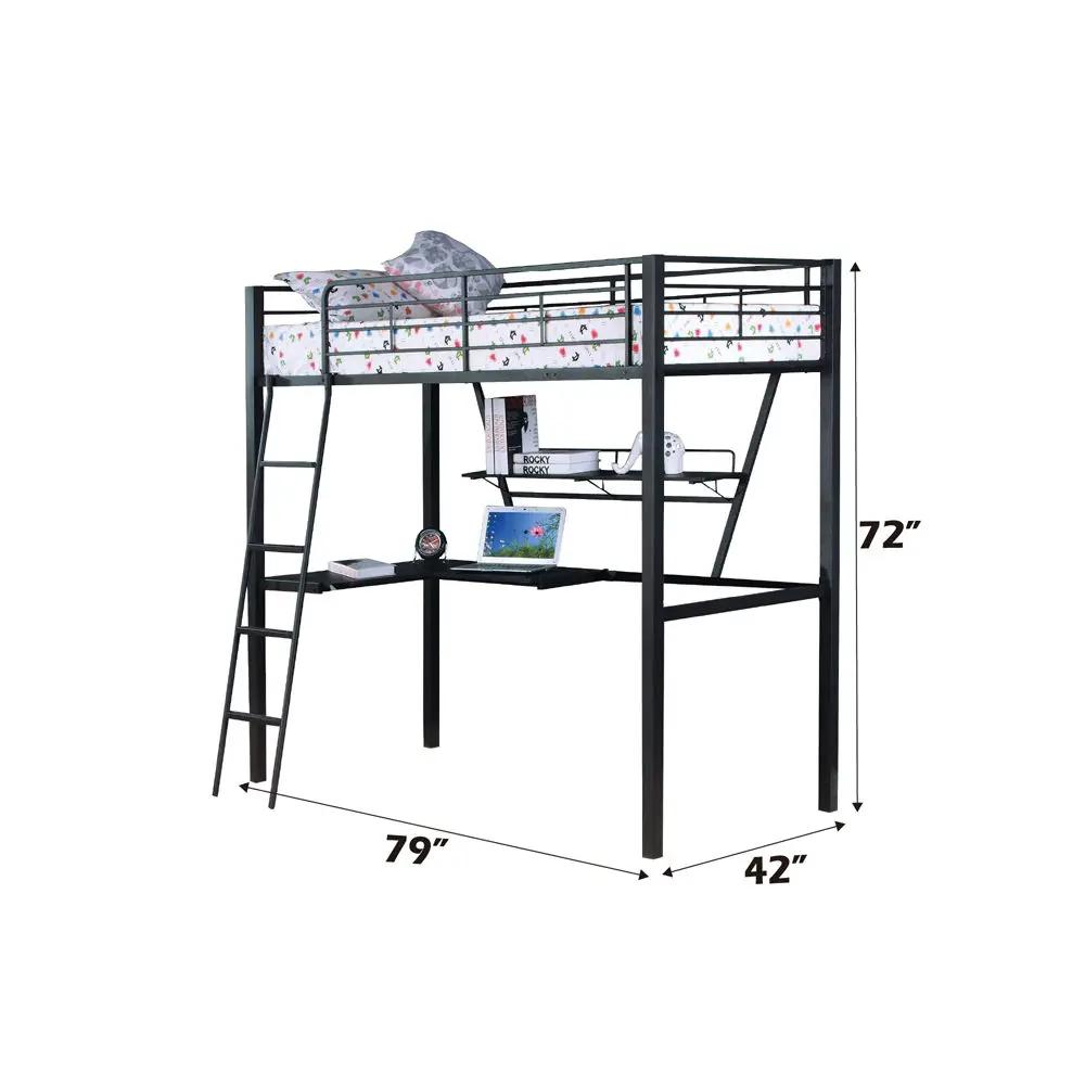 Senon - Twin Loft Bed With Desk - Silver & Black by Unique Piece Furniture