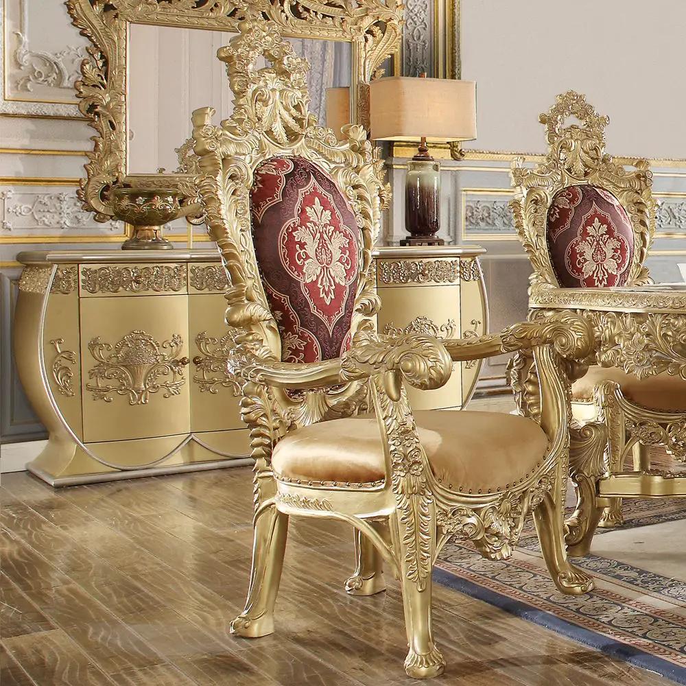 Bernadette - Arm Chair (Set of 2) - Pattern Fabric & Gold by Unique Piece Furniture
