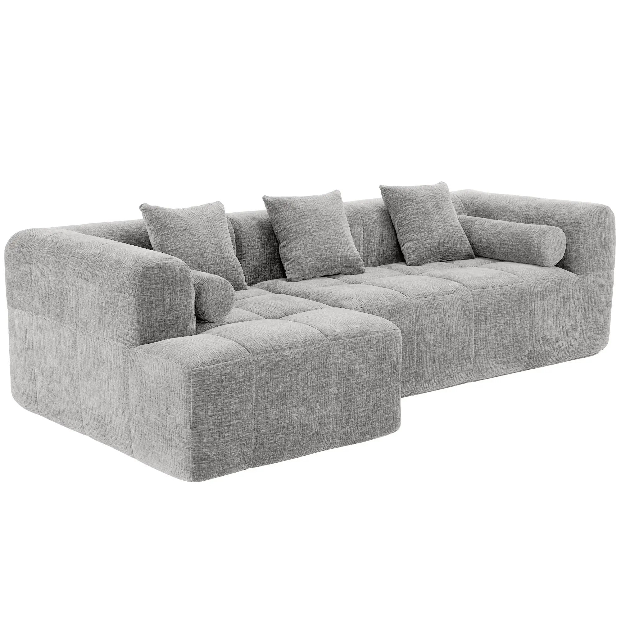 Sectional Free Combined Sofa With 2 Side Pockets by HouseOfZazla