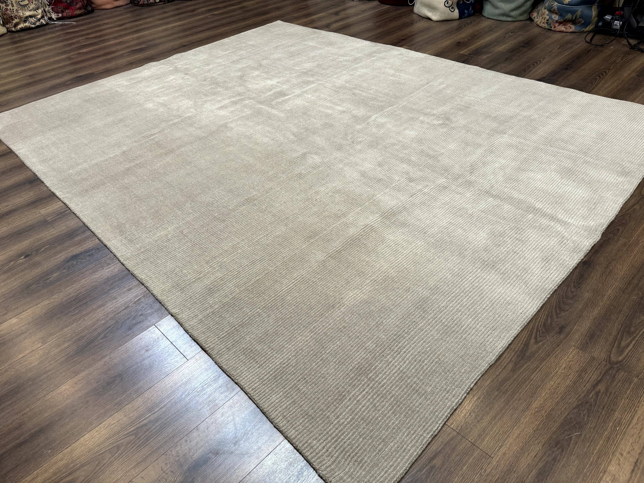 Tibetan Rug 8x10 Taupe Handmade Wool Modern Contemporary Carpet by Jewel Rugs