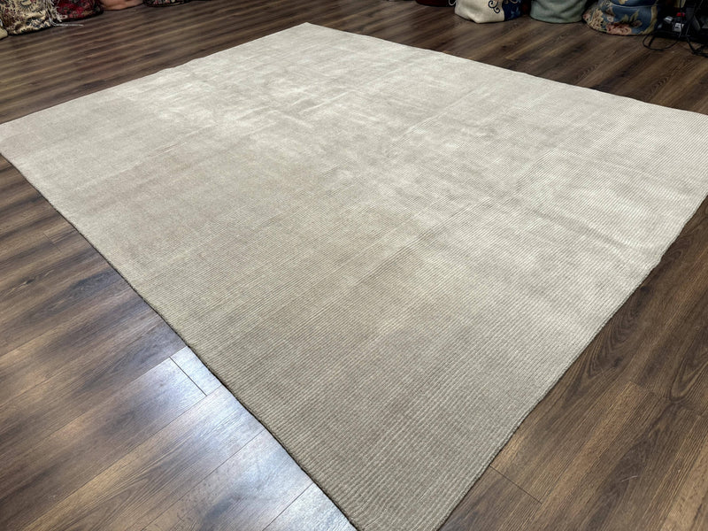 Tibetan Rug 8x10 Taupe Handmade Wool Modern Contemporary Carpet by Jewel Rugs