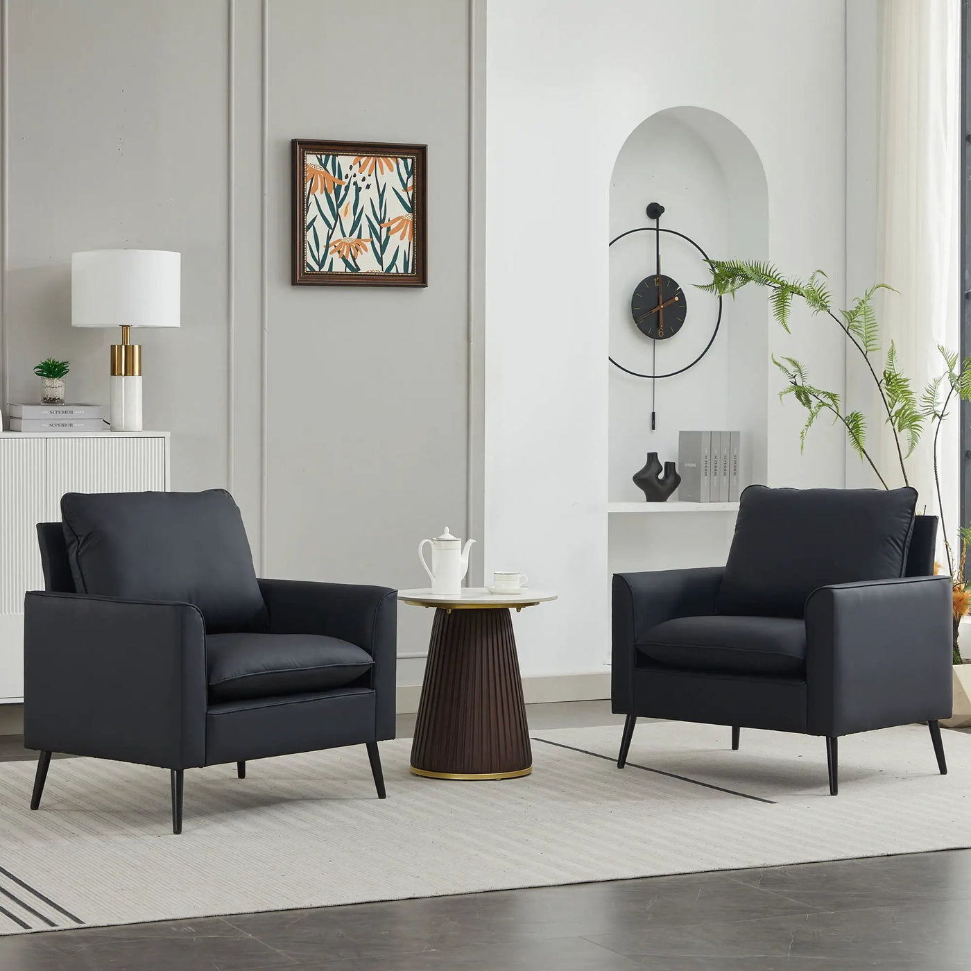 Nordic Retro Light Luxury Upholstered Sofa Chair by Unique Piece Furniture