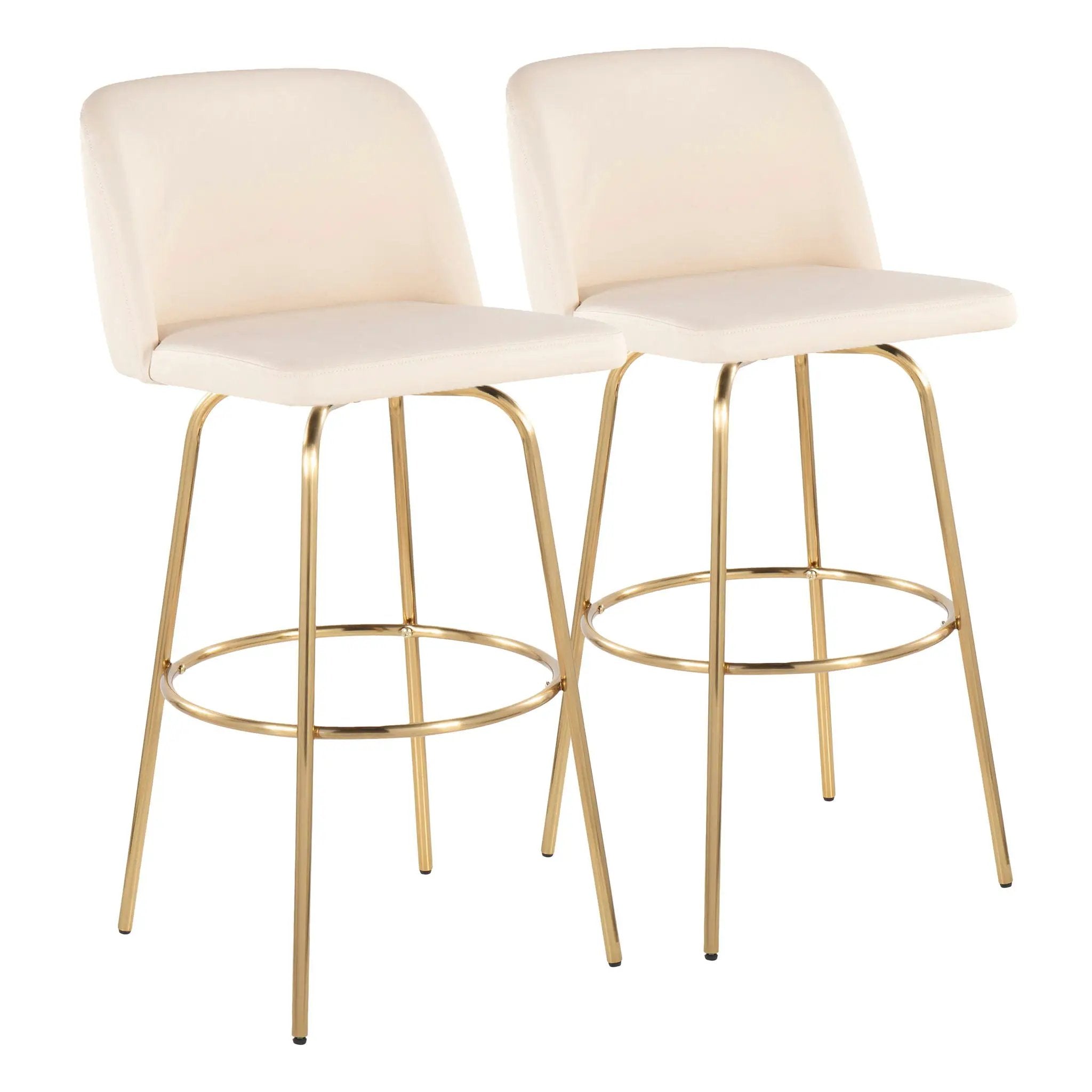 Toriano - Contemporary Fixed Height Barstool With Swivel And Round Footrest (Set of 2) by Unique Piece Furniture