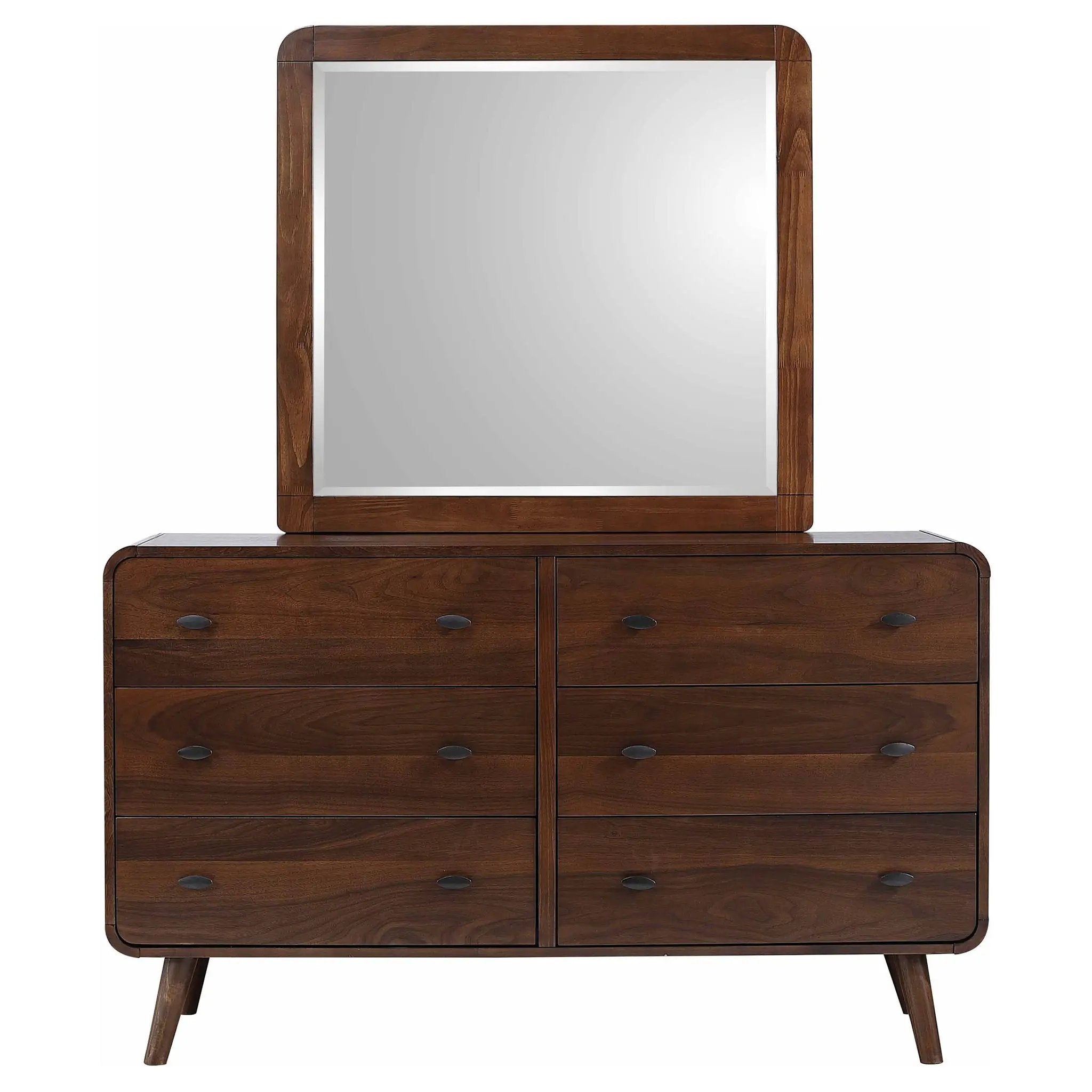 Robyn 6-drawer Dresser with Mirror Dark Walnut by Unique Piece Furniture