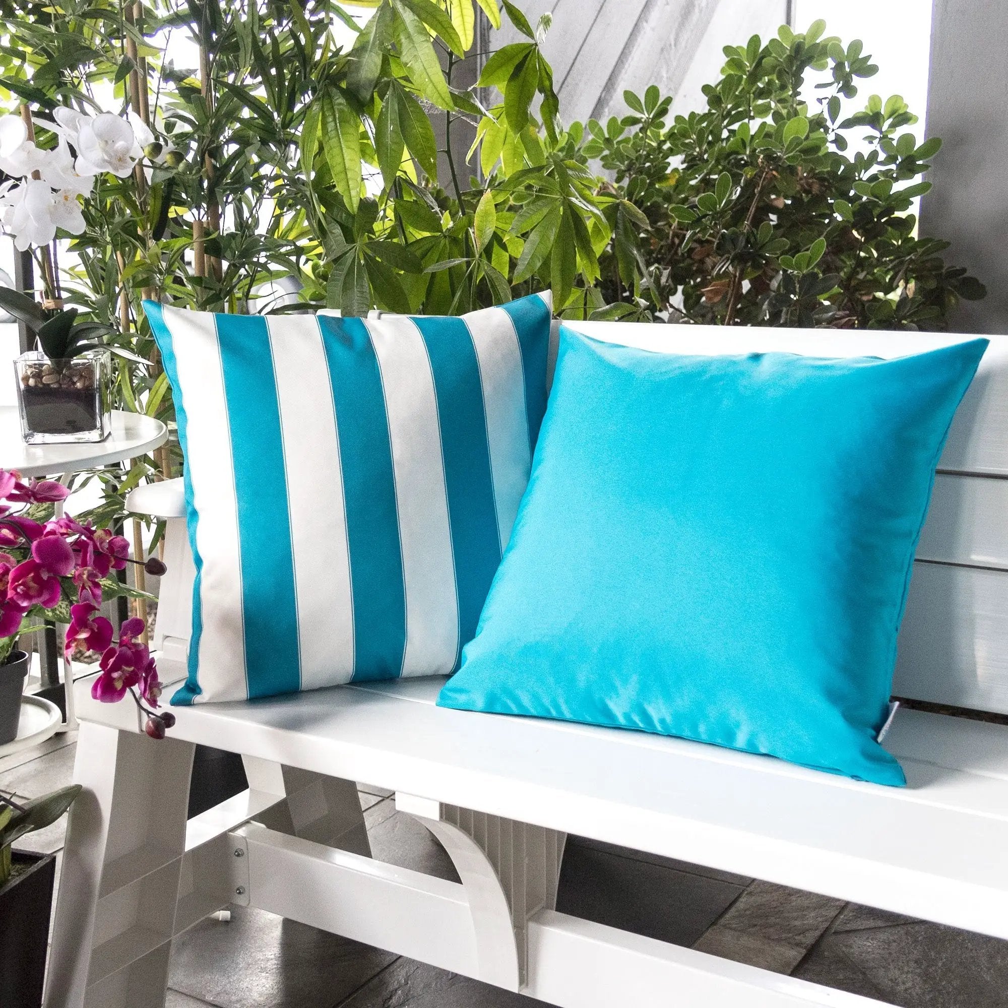 Horizon Stripe Pillow - Outdoor & Indoor Set of 2 by HouseOfZazla