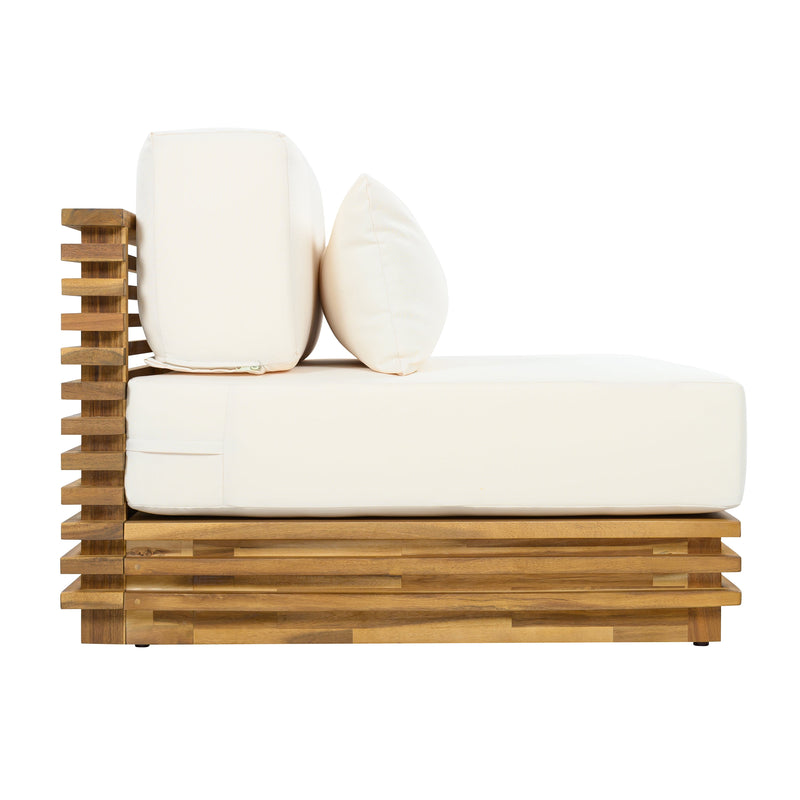 Oversized Outdoor Club Chair with Acacia Wood Frame by HouseOfZazla