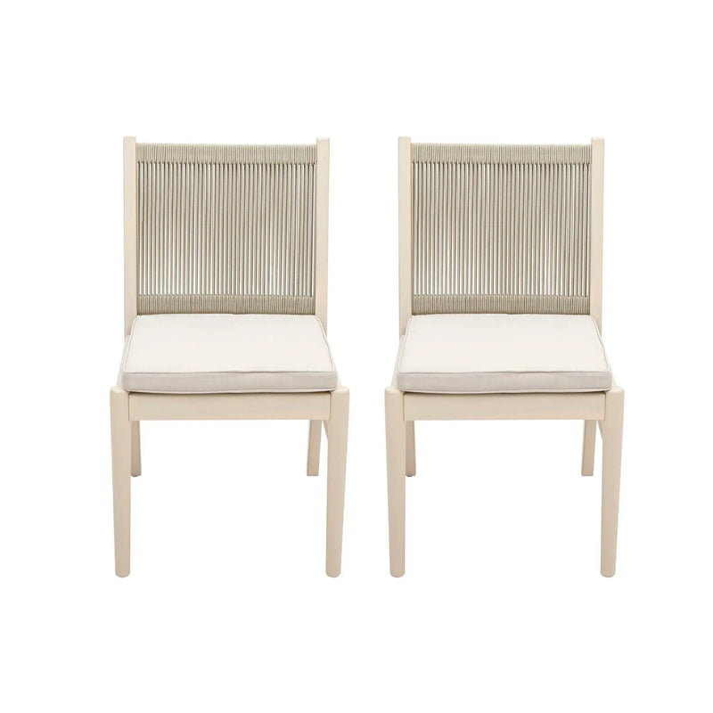 Cordoba Dining Chair Set of 2 - Comfortable Armless Beige Chairs by HouseOfZazla