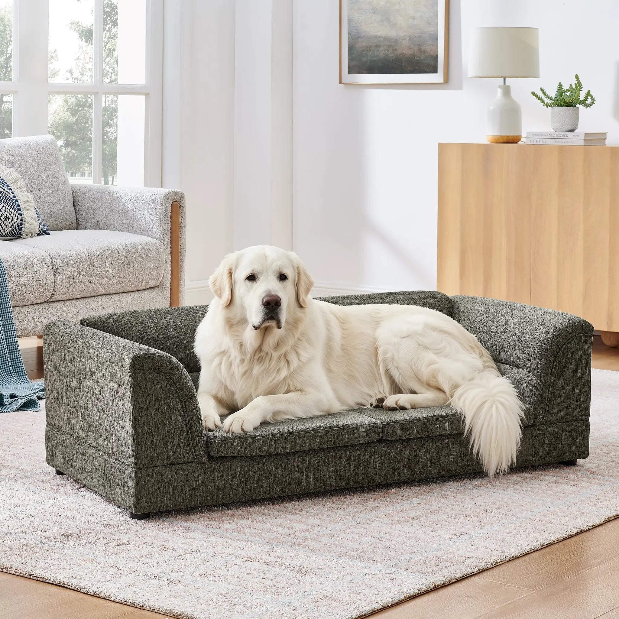 Oversized Pet Sofa, Curved Armrest Rectangular Dog Sofa by HouseOfZazla