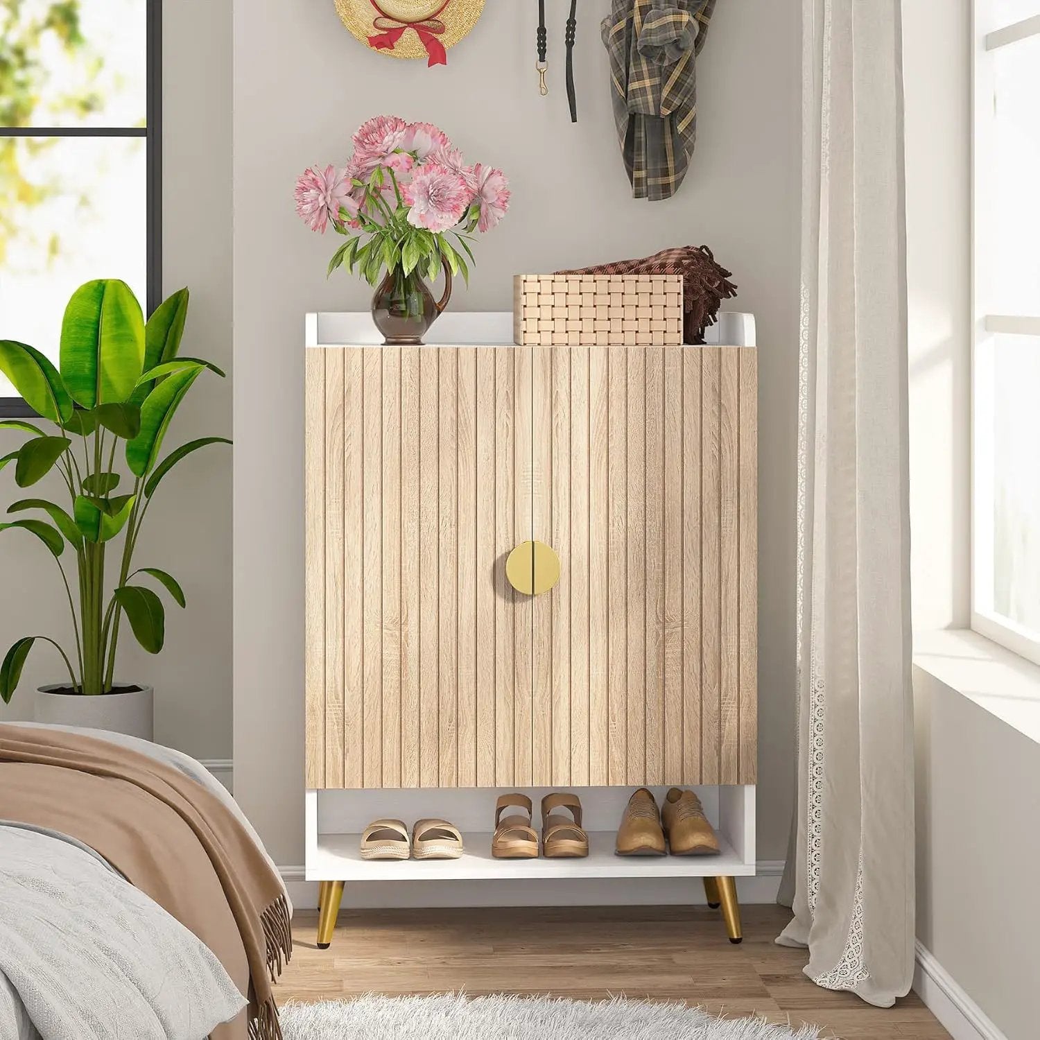 Shoe Cabinet With Doors, 7 Tier Storage Organizer