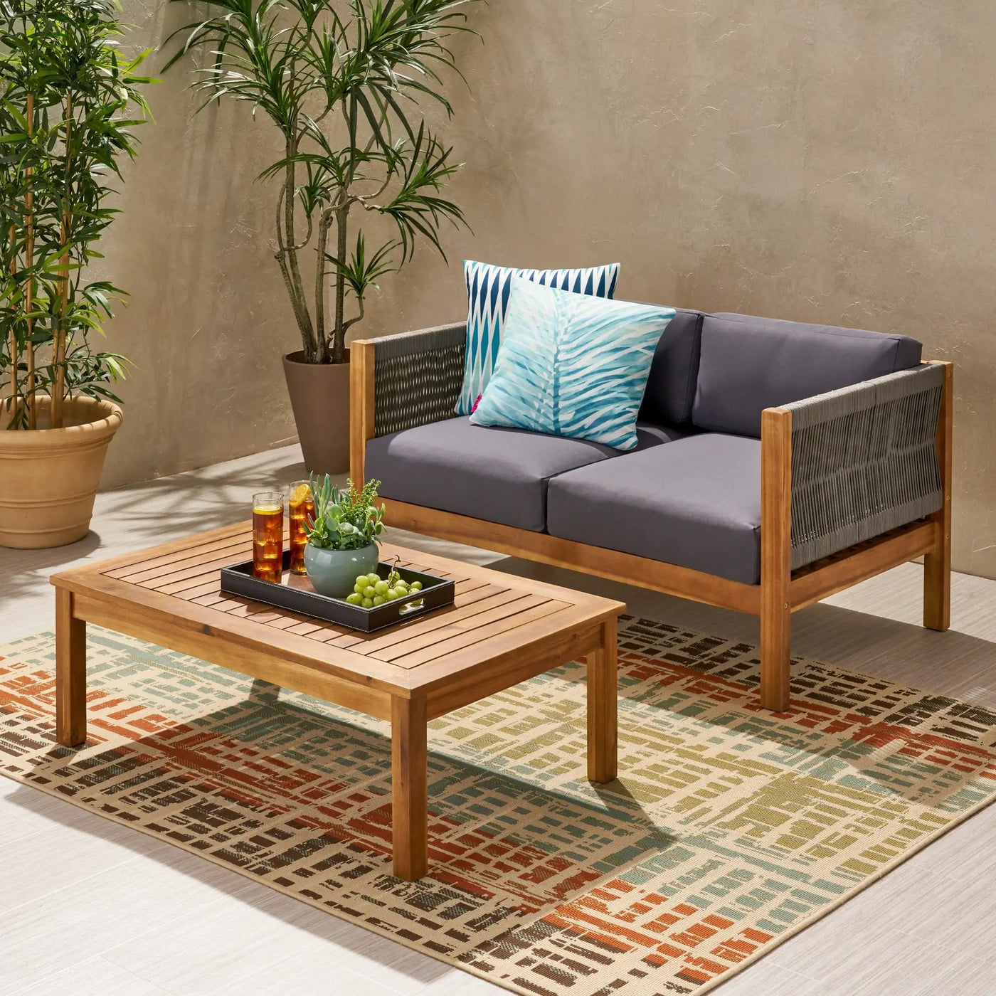 Patio Loveseat and Coffee Table Set by HouseOfZazla