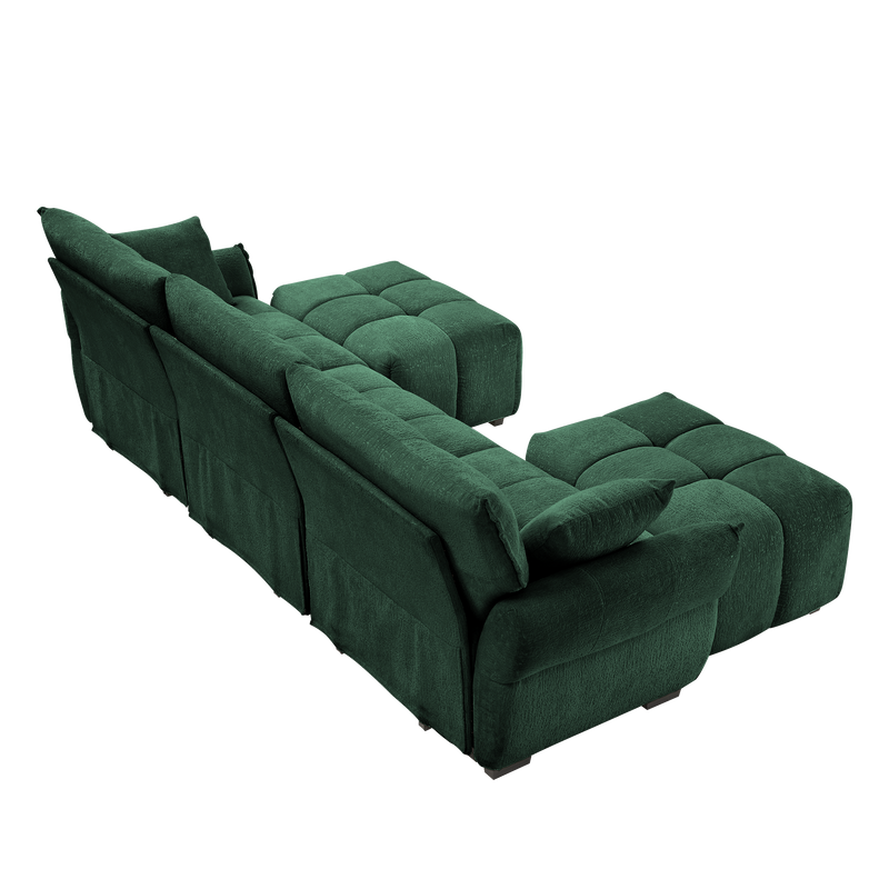 3 Seater Sofa Set With Ottoman And Throw Pillows by HouseOfZazla