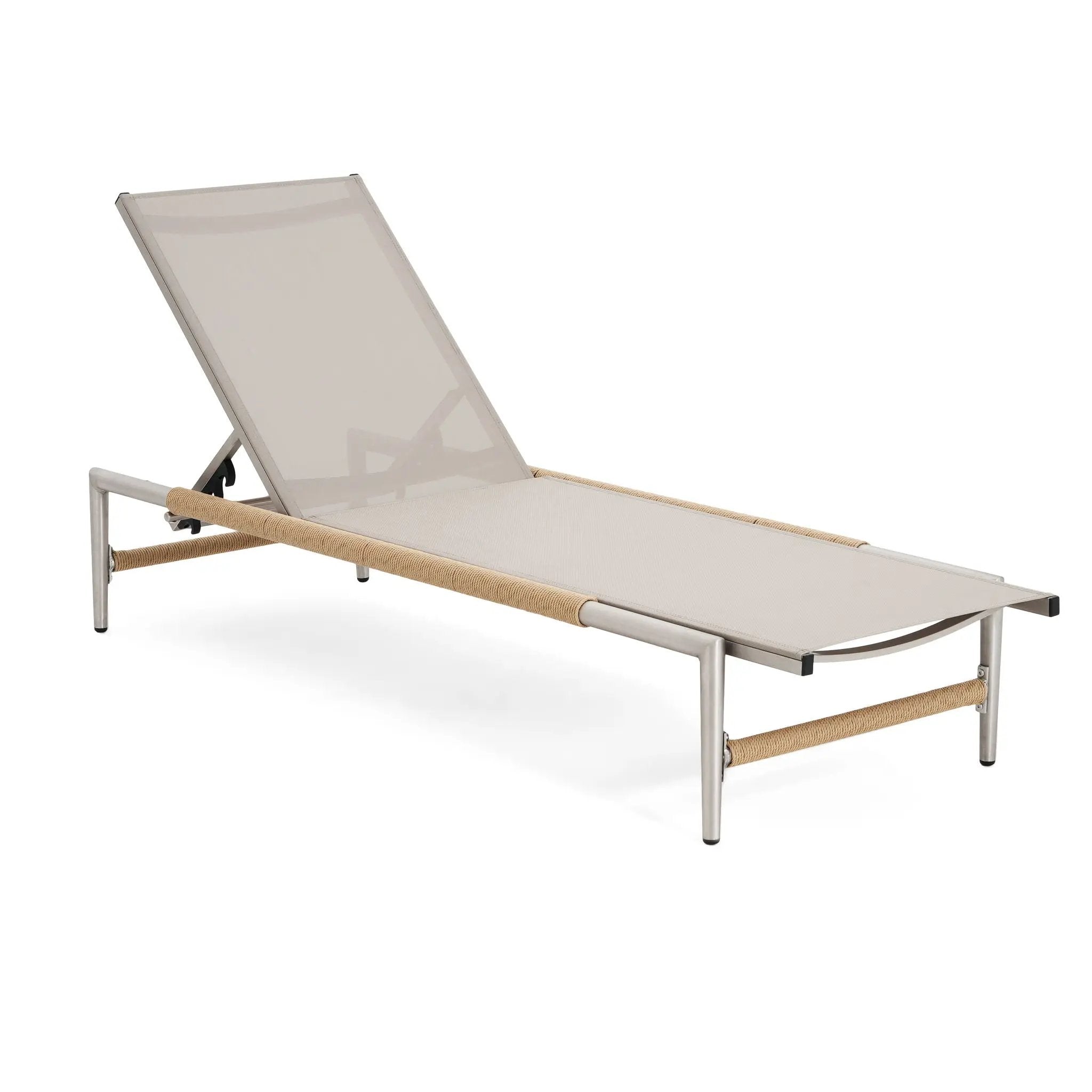 Hargrove Outdoor Aluminum Chaise Lounge with Mesh Seat by HouseOfZazla