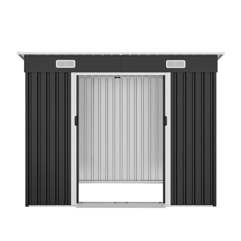 8x4ft Metal Shed with Sliding Door and Air Vents by HouseOfZazla