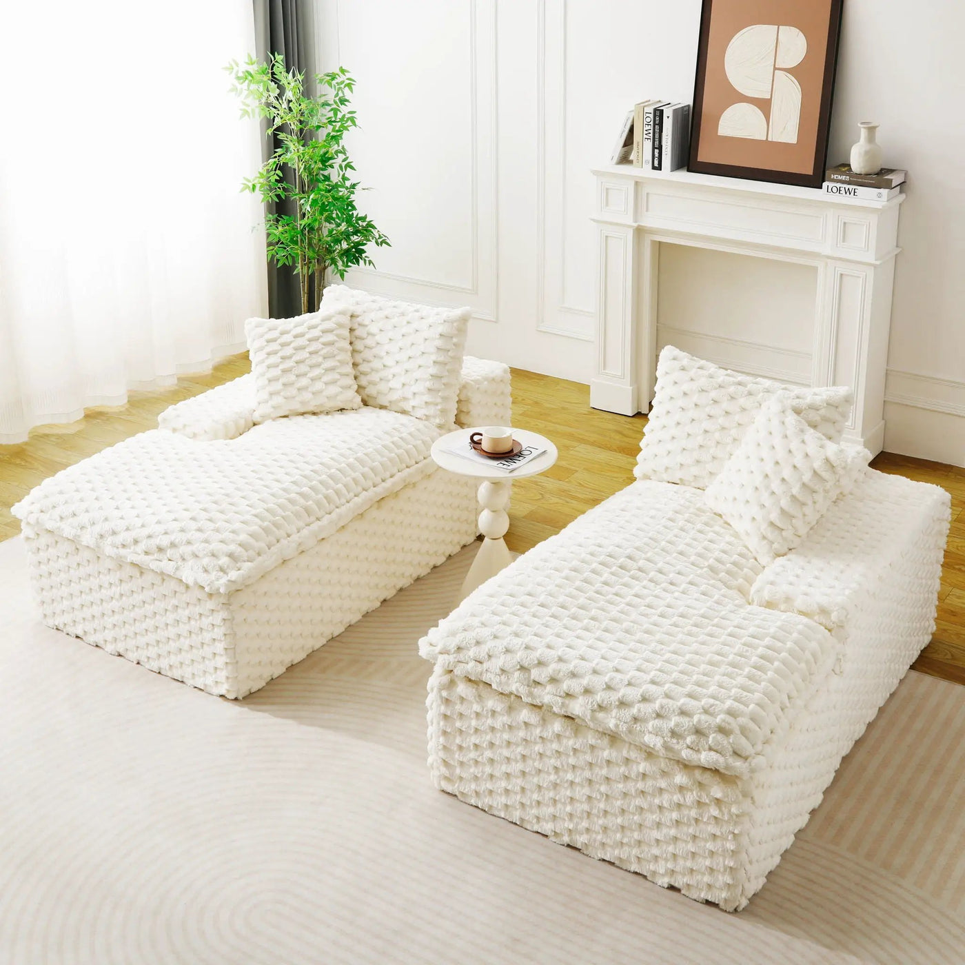 Double Chaise Lounge With Full Compressed Sponge by HouseOfZazla