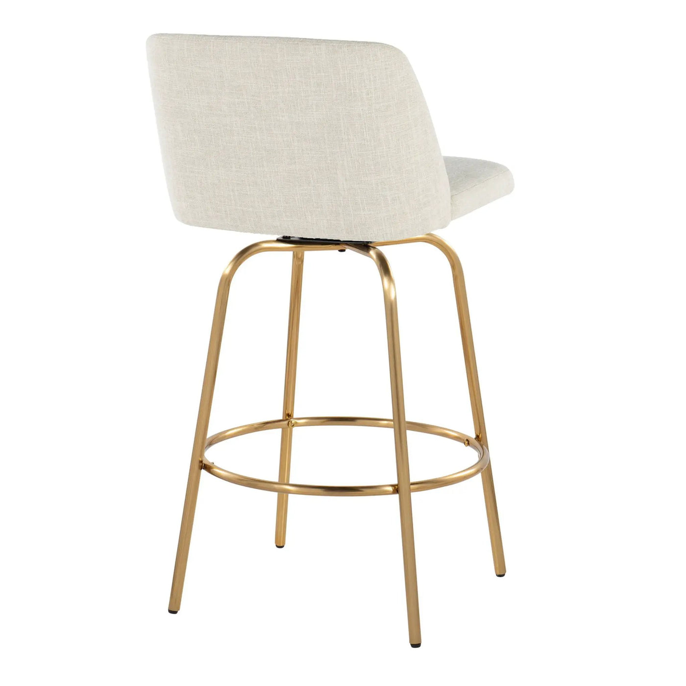 Toriano - Contemporary, Fixed Height Counter Stool With Swivel With Round Footrest (Set of 2) by HouseOfZazla