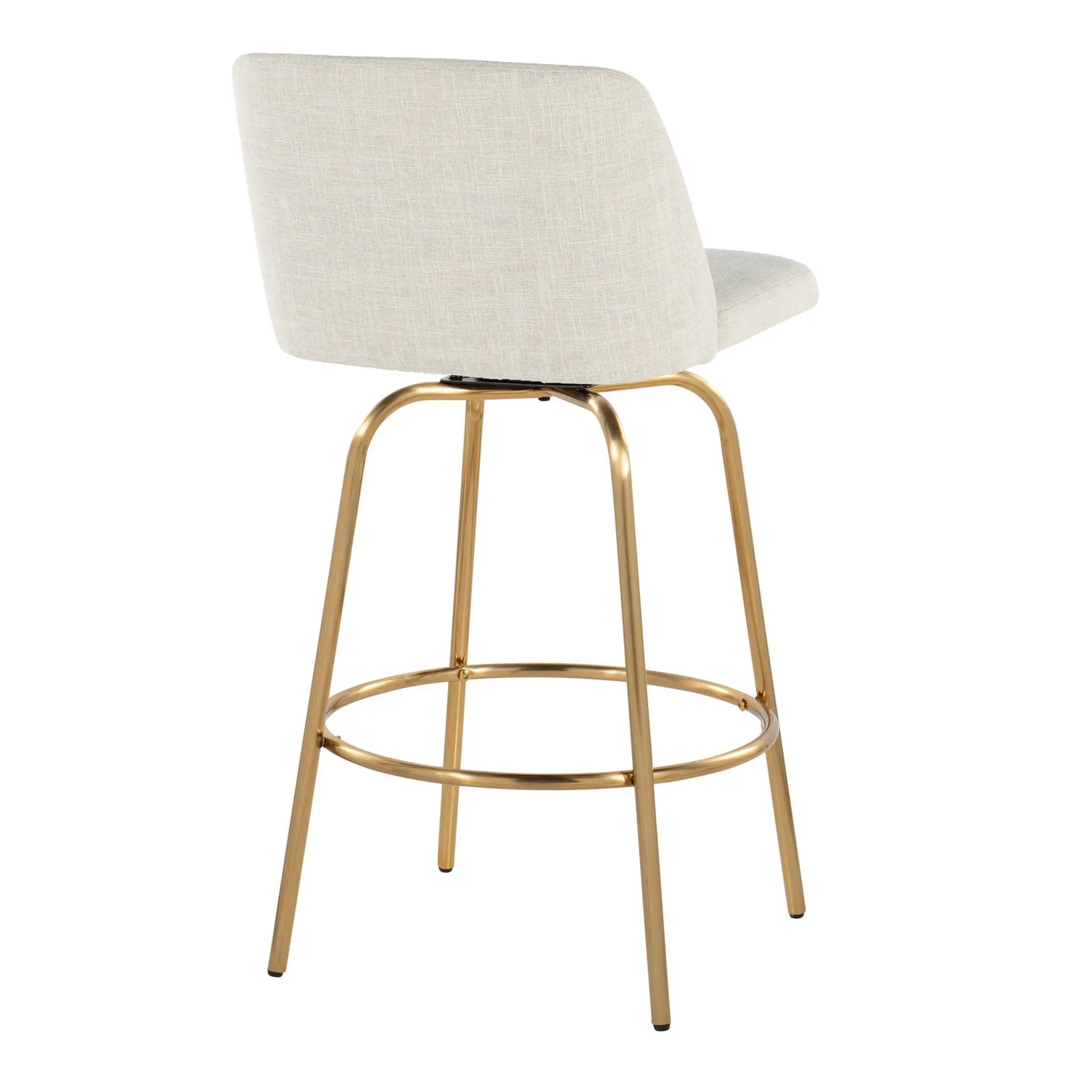 Toriano - Contemporary, Fixed Height Counter Stool With Swivel With Round Footrest (Set of 2) by Unique Piece Furniture