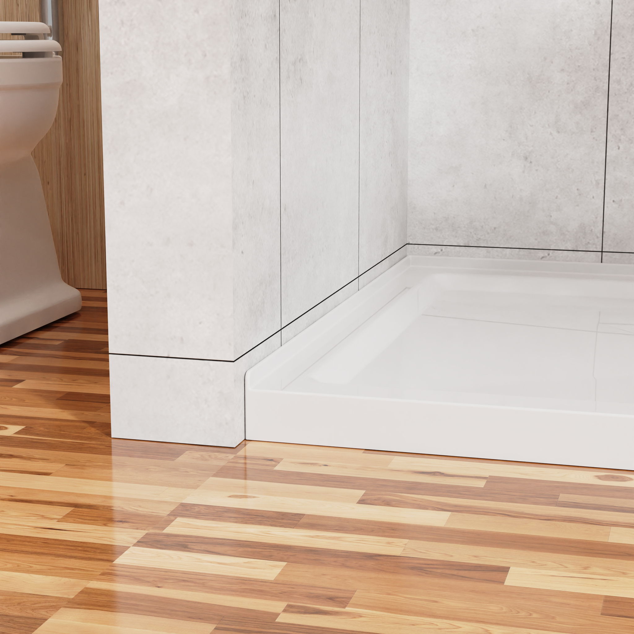 Shower Base Anti Slip Center Drain Single Threshold 32" X 48" - White by HouseOfZazla