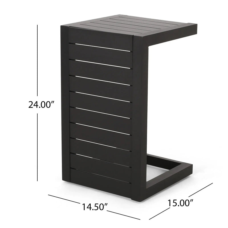 Aluminum Outdoor C-Shaped Side Table for Patio by HouseOfZazla