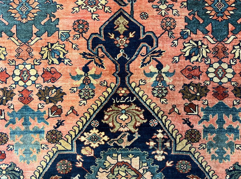 Rare Persian Sarouk Farahan Rug 9x15 – Antique Wool Carpet, Signed By Master Weaver by Jewel Rugs