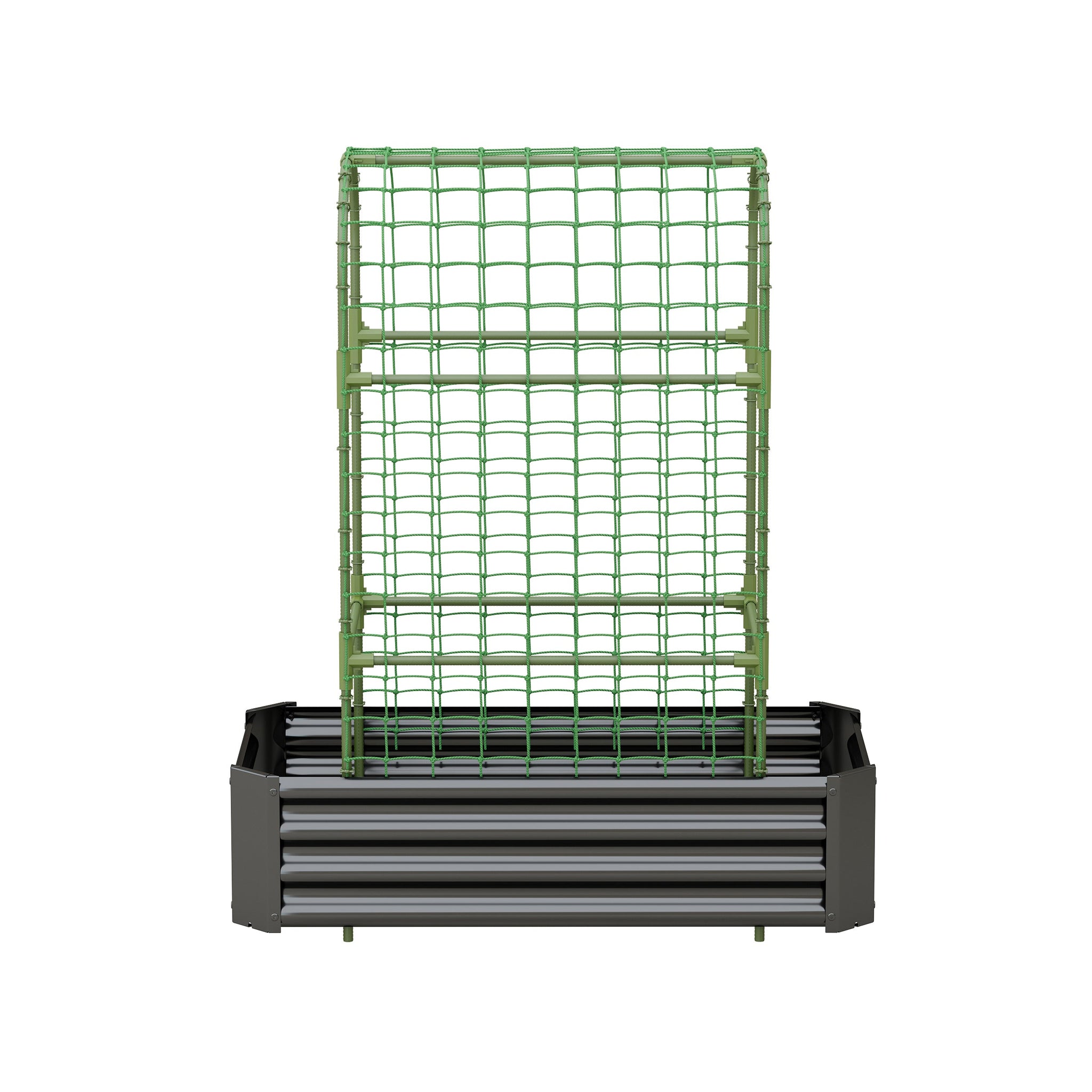 2-in-1 Raised Garden Bed with Trellis - 4x2x1 Ft Outdoor Planter by HouseOfZazla