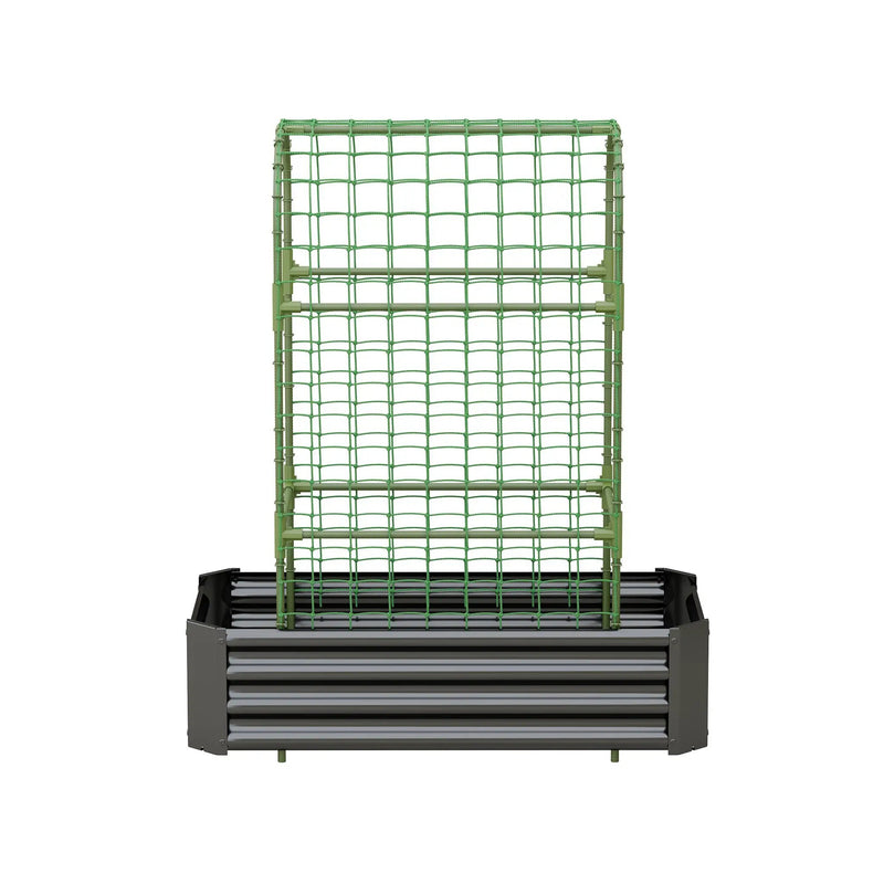 2-in-1 Raised Garden Bed with Trellis - 4x2x1 Ft Outdoor Planter by HouseOfZazla