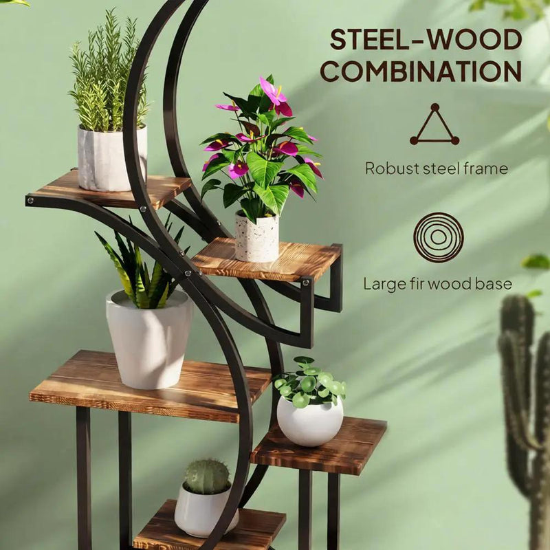 S-Shaped Plant Stand - 8 Tier Plant Shelf by HouseOfZazla