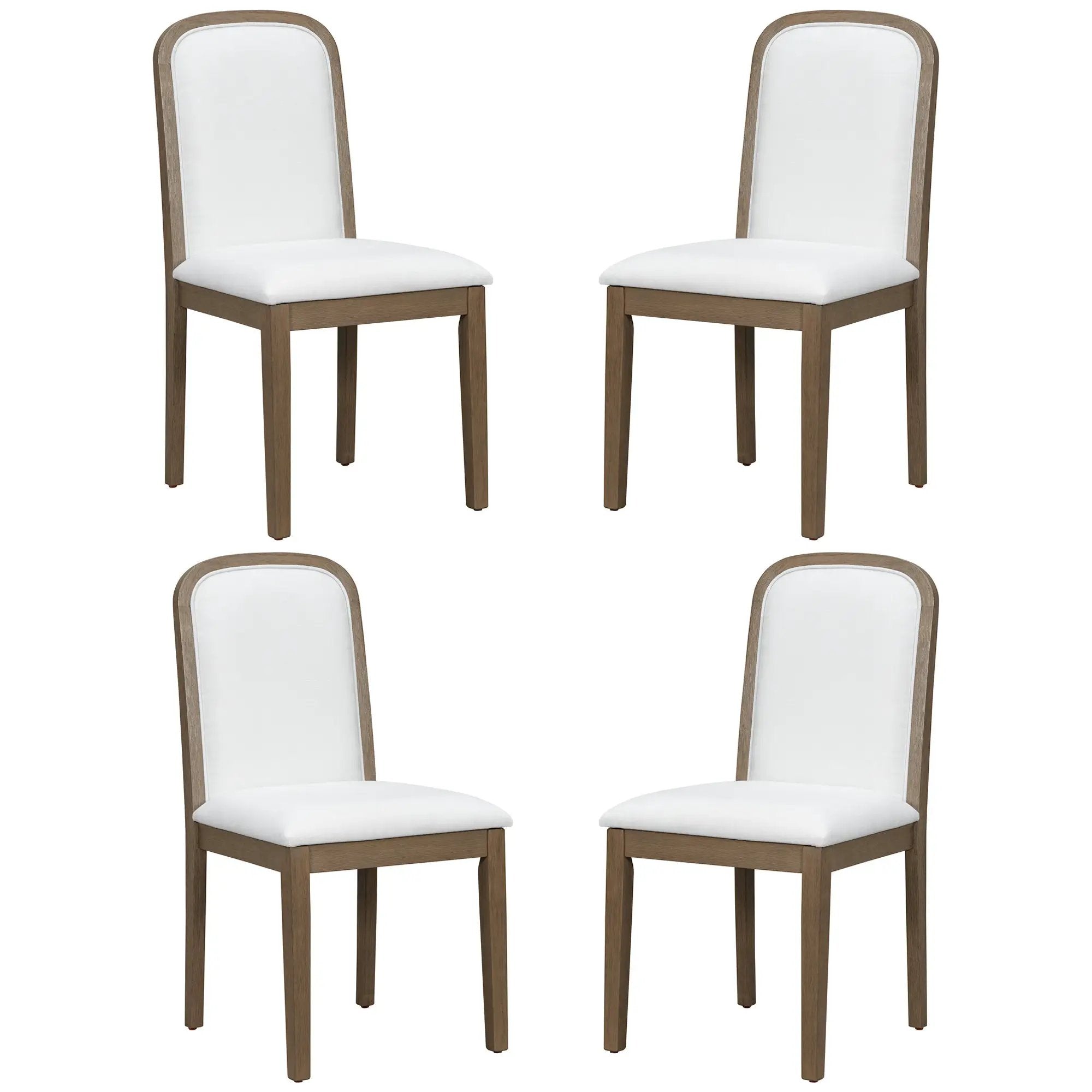 TREXM Vintage Style Dining Chair Set with 4 Upholstered Chairs by HouseOfZazla