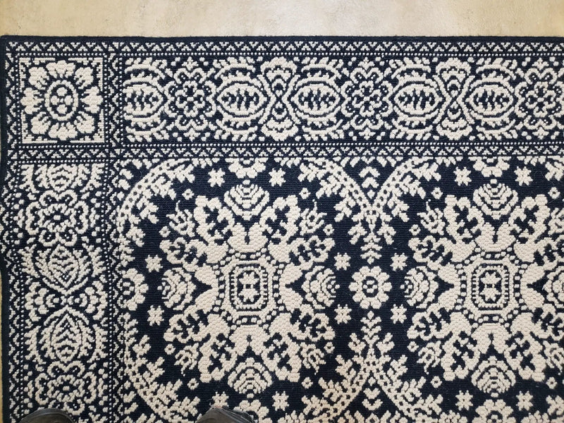 4x6 Power-Loomed Rug Dark Navy Blue & Ivory Oriental Carpet Nice by Jewel Rugs