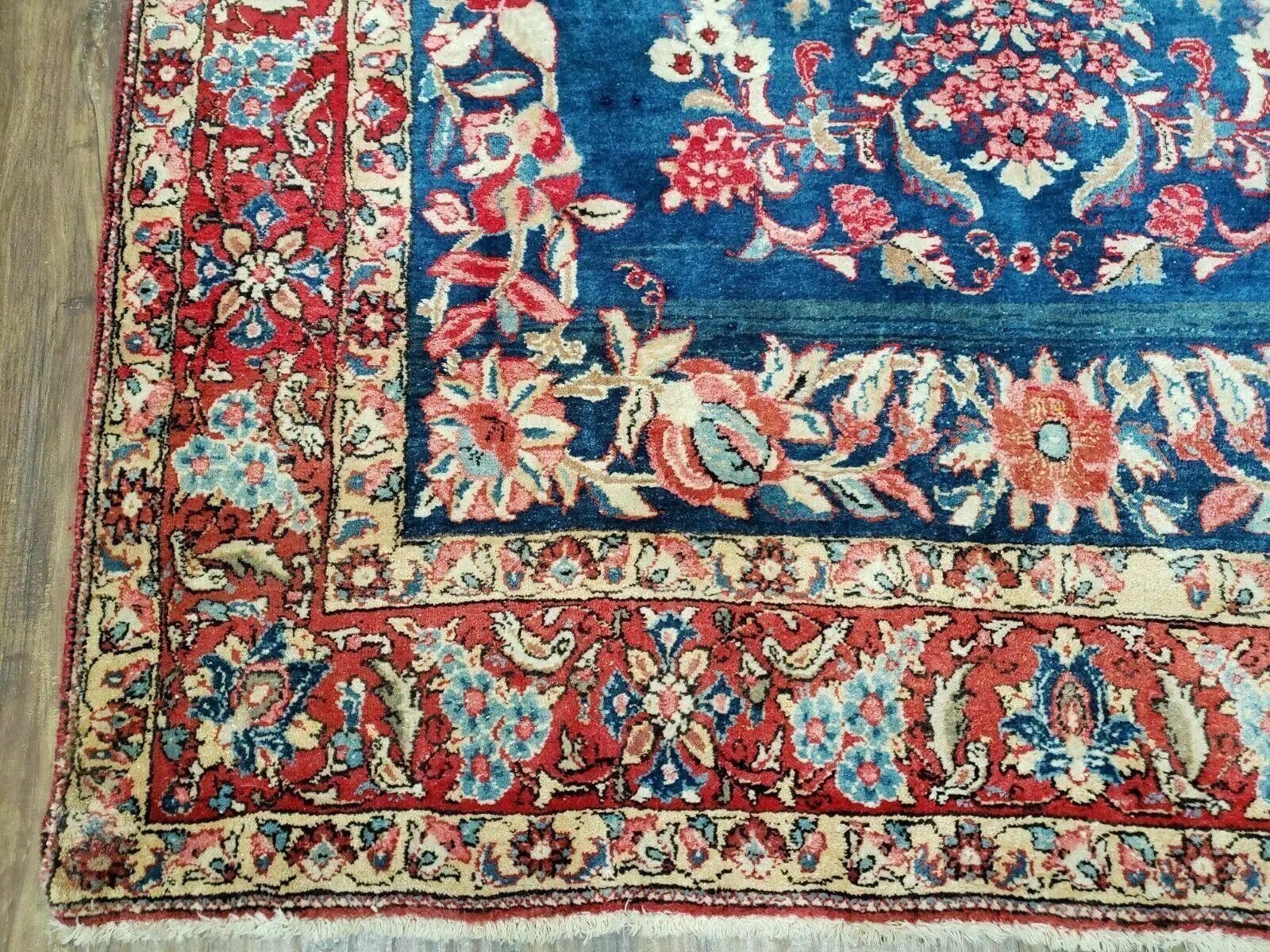 4' X 7' Vintage Handmade Turkish Wool Rug Flowers Birds Tree Of Life Blue Red by Jewel Rugs