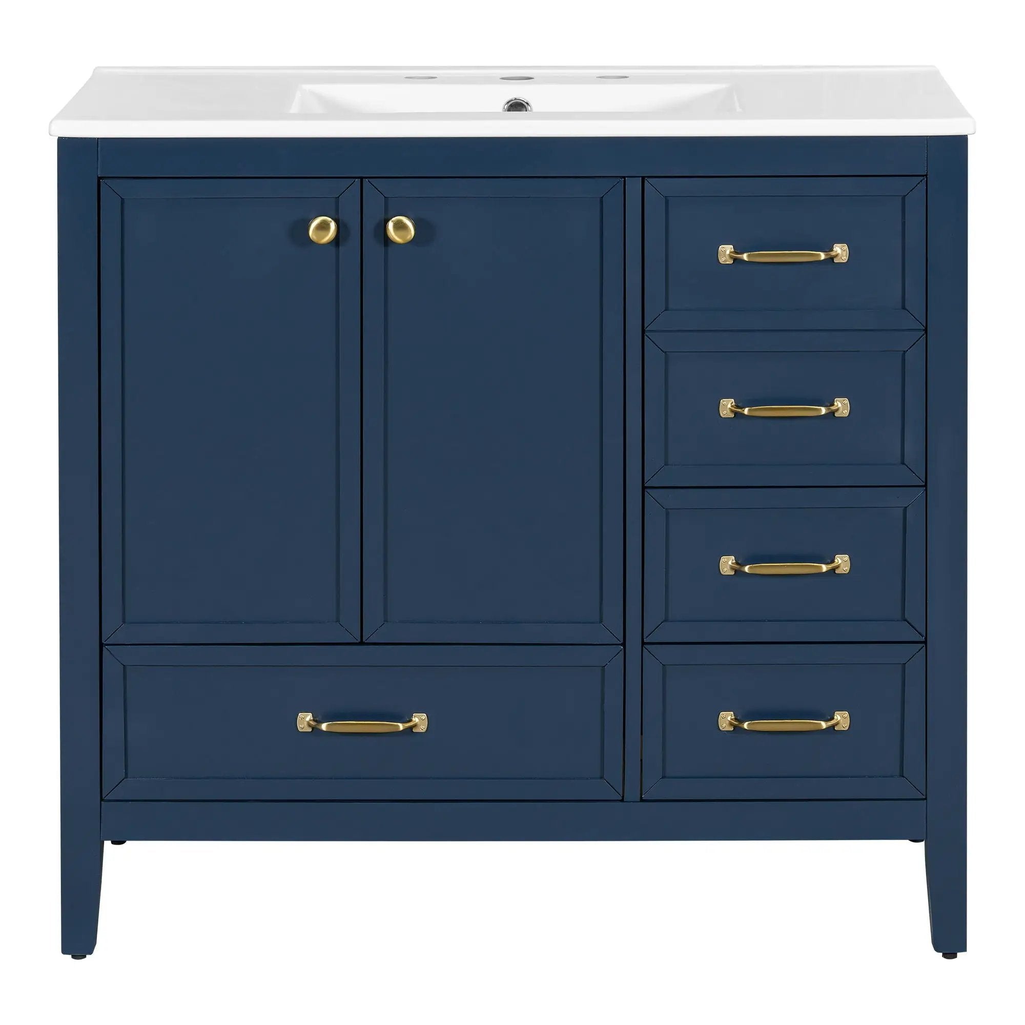 Elegant Vintage Bathroom Vanity With Sink and Soft Closing Drawers by HouseOfZazla