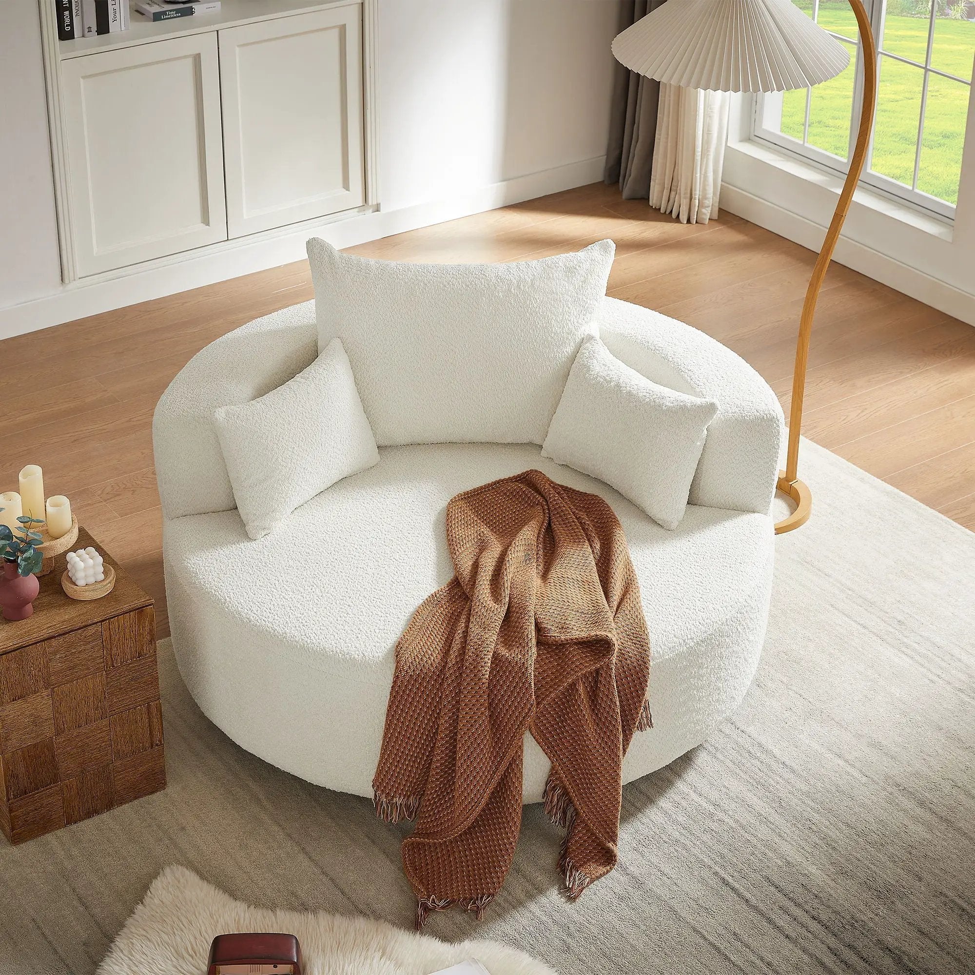 360° Swivel Chair Accent Barrel Chair With Removable Pillows by HouseOfZazla