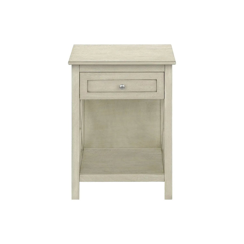 Accent End Table, 2 Tier, Storage Drawer, Transitional Style by Unique Piece Furniture