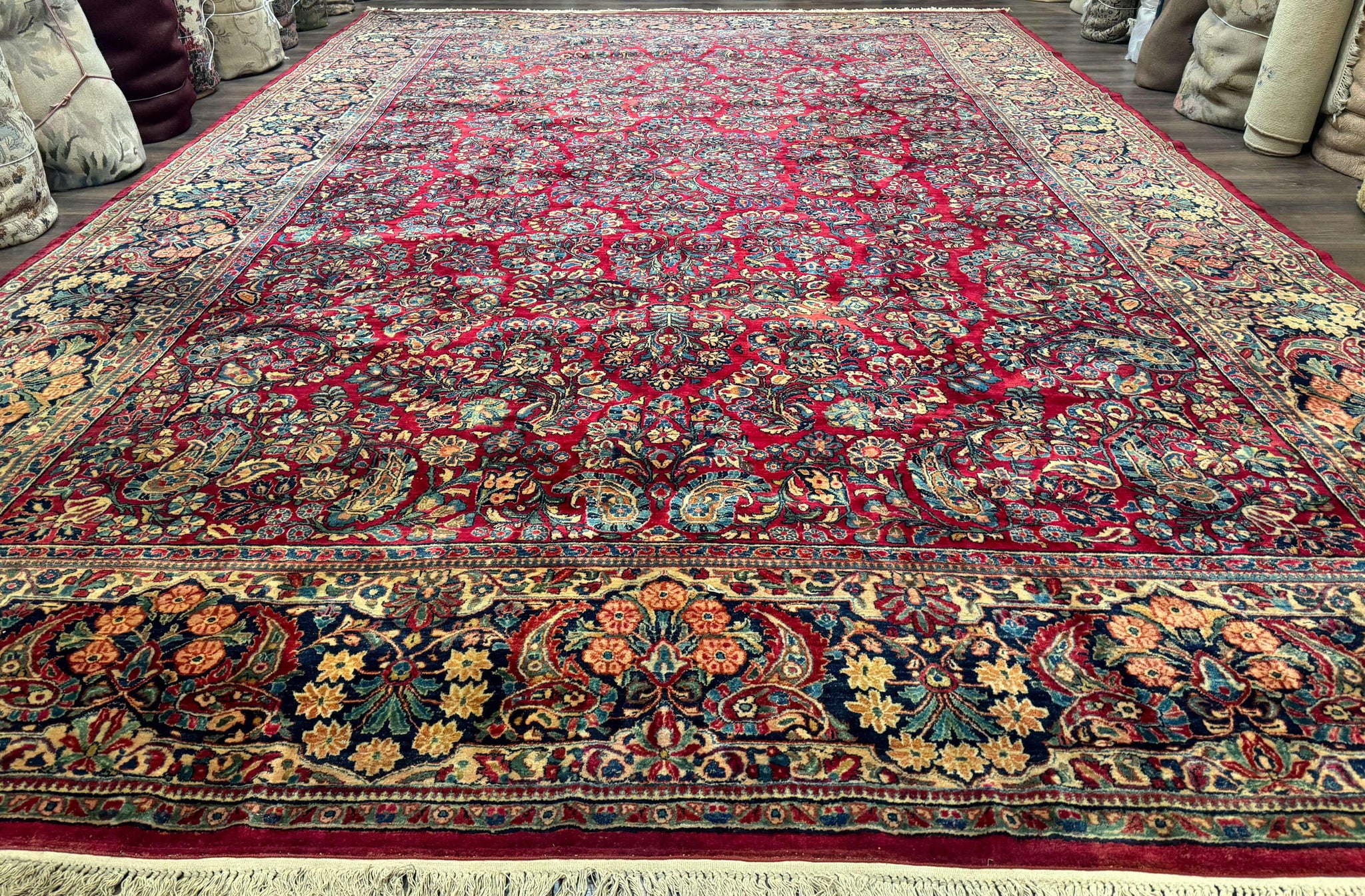 Palace Size Antique Persian Sarouk Rug 12x18 by Jewel Rugs
