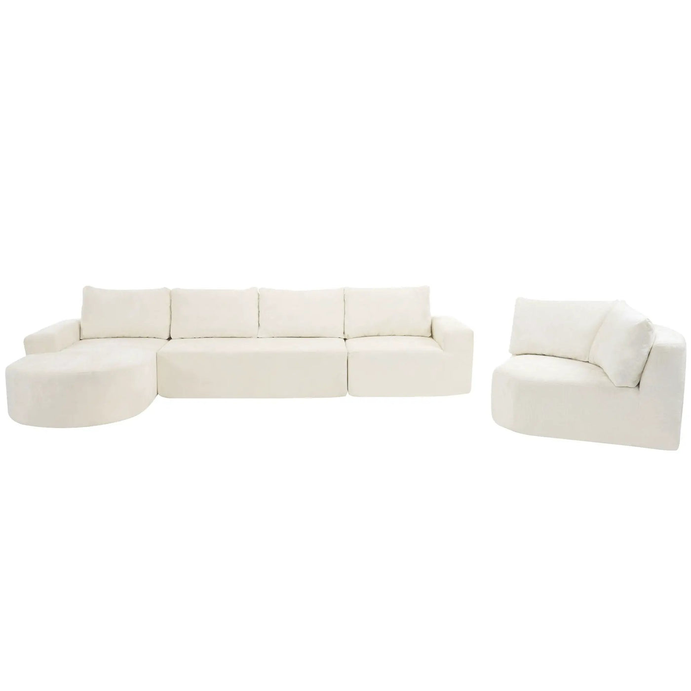 U-Shaped Oversized Modular Cloud Sectional Sofa With Deep Seat For Living Room by HouseOfZazla