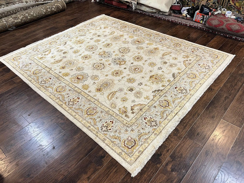 Peshawar Rug 8x10, Oushak Rug, Neutral Colors Hand Knotted Farmhouse Rug by Jewel Rugs